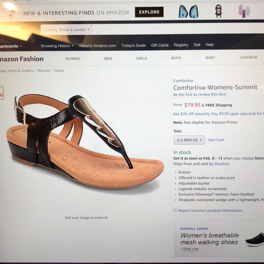 Comfortvia Women's Summit Black leather sandal